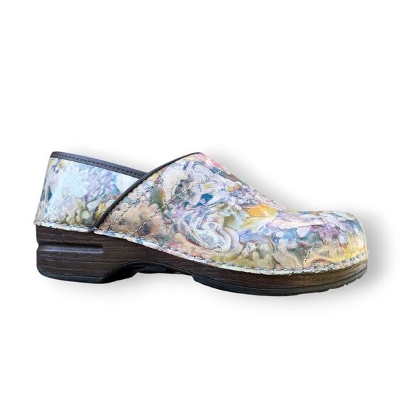 Dansko XP Floral Watercolor Leather Slip on Clog Shoes Women's EU 40 9-9.5 - Picture 6 of 13